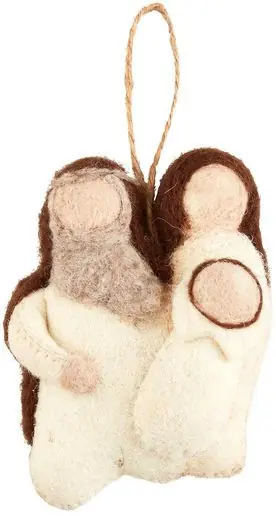 Family Wool Nativity Ornament Deal