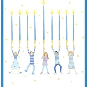Worldwide Shipping Hanukkah Greeting Card Children's Menorah